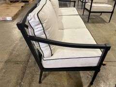 AS IS - SUNBRELLA 4PC ALL WEATHER PATIO SET - BLACK & WHITE