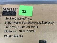 SEVILLE CLASSICS 3 TIER SLAT SHOE RACK IN BOX - ESPRESSO