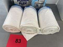BOX OF TRASH BAGS & (3) ROLLS