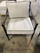 AS IS - SUNBRELLA 4PC ALL WEATHER PATIO SET - BLACK & WHITE