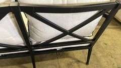 AS IS - SUNBRELLA 4PC ALL WEATHER PATIO SET - BLACK & WHITE