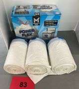 BOX OF TRASH BAGS & (3) ROLLS
