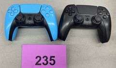 AS IS - (2) PLAYSTATION 5 CONTROLLERS - BLUE & BLACK