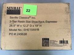 SEVILLE CLASSICS 3 TIER SLAT SHOE RACK IN BOX - ESPRESSO