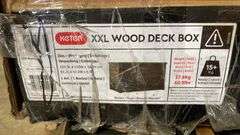 AS IS - (4) KETER XXL WOOD DECK BOXES IN BOXES