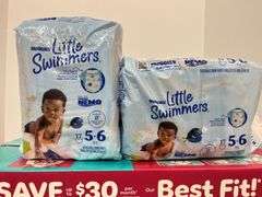 BOX OF DIAPERS & (2) PACKS - SIZE 6