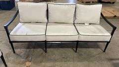 AS IS - SUNBRELLA 4PC ALL WEATHER PATIO SET - BLACK & WHITE