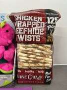 2PC DOG LOT - DRAGON TOYS & BEEFHIDE TWISTS