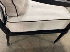 AS IS - SUNBRELLA 4PC ALL WEATHER PATIO SET - BLACK & WHITE
