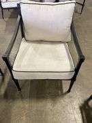 AS IS - SUNBRELLA 4PC ALL WEATHER PATIO SET - BLACK & WHITE