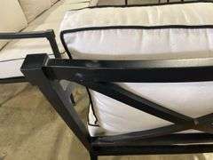 AS IS - SUNBRELLA 4PC ALL WEATHER PATIO SET - BLACK & WHITE