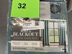 (2) PACKS OF 100% BLACKOUT CURTAINS - BLUE