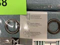 (2) PAIRS OF 100% BLACKOUT CURTAINS - BLUE
