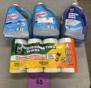 4PC CLEANING LOT - WIPES, DISH SOAP & WINDEX