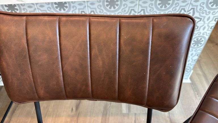 (4) BROWN PADDED BAR STOOLS