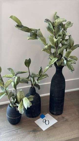 (3) DECOR VASES