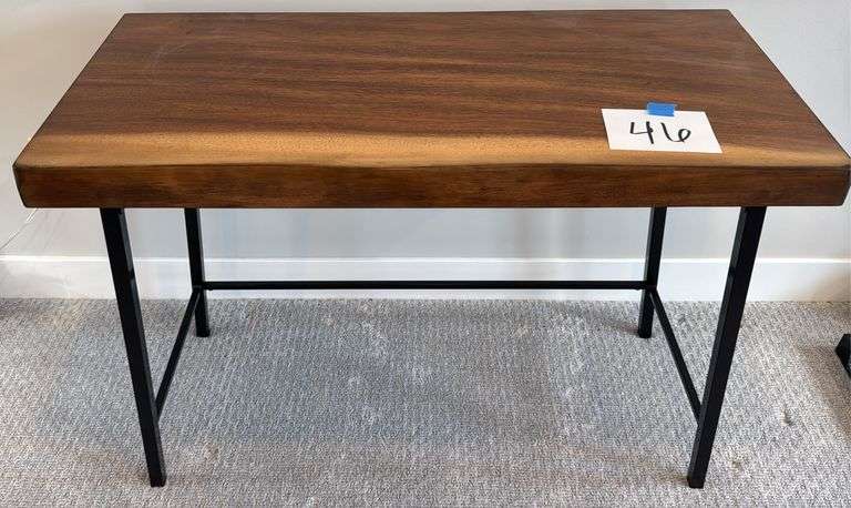 WOOD DESK W/ METAL LEGS
