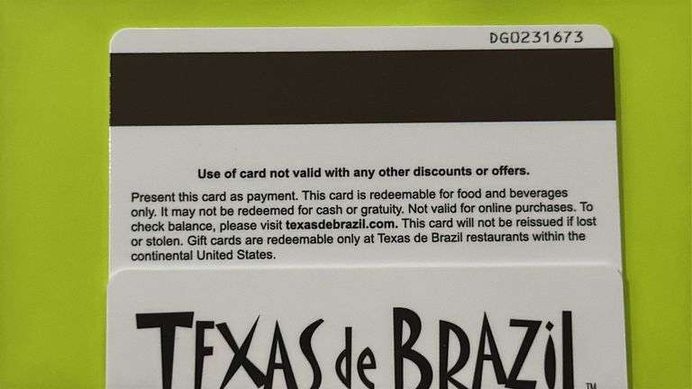 (2) TEXAS DE BRAZIL $50 GIFT CARDS ($100 TOTAL VALUE)