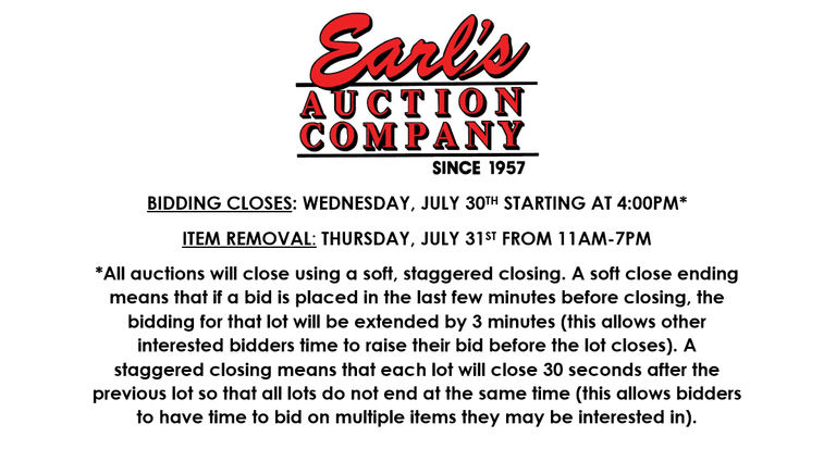 ENDS WEDNESDAY! ONLINE AUCTION 7/27-7/30 (ORANGE)