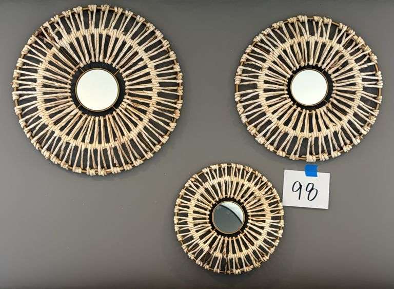 3PC MIRRORED WALL ART