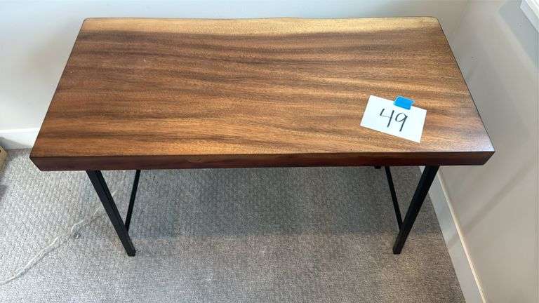 WOOD DESK W/ METAL LEGS