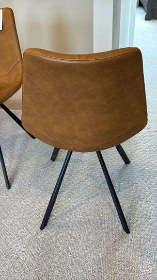 (2) BROWN PADDED ACCENT CHAIRS