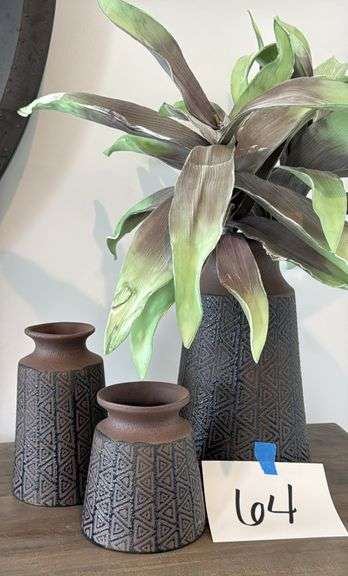 (3) DECOR VASES