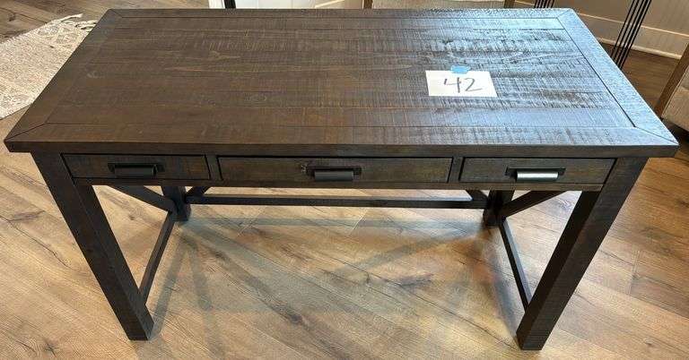 DARK WOOD 3-DRAWER DESK
