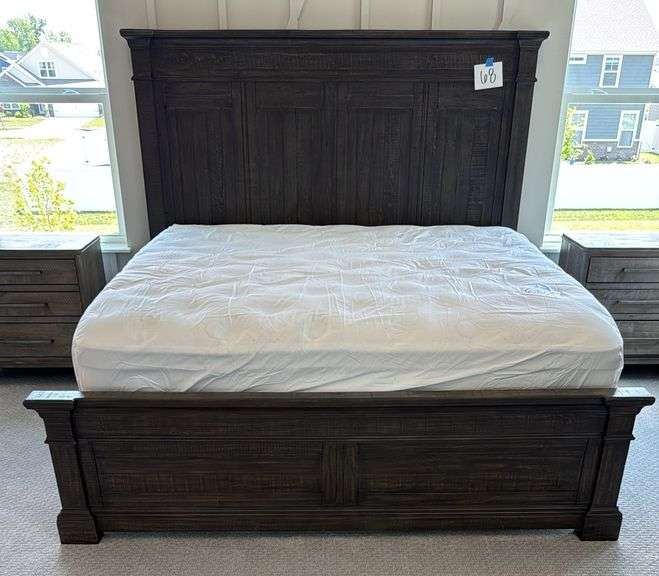 KING SIZE BED SET - HEADBOARD, FOOTBOARD, RAILS