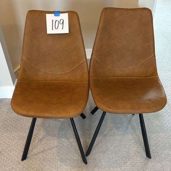 (2) BROWN PADDED ACCENT CHAIRS