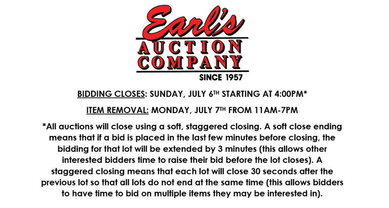 ENDS SUNDAY! ONLINE AUCTION 7/1-7/6 (GREEN)
