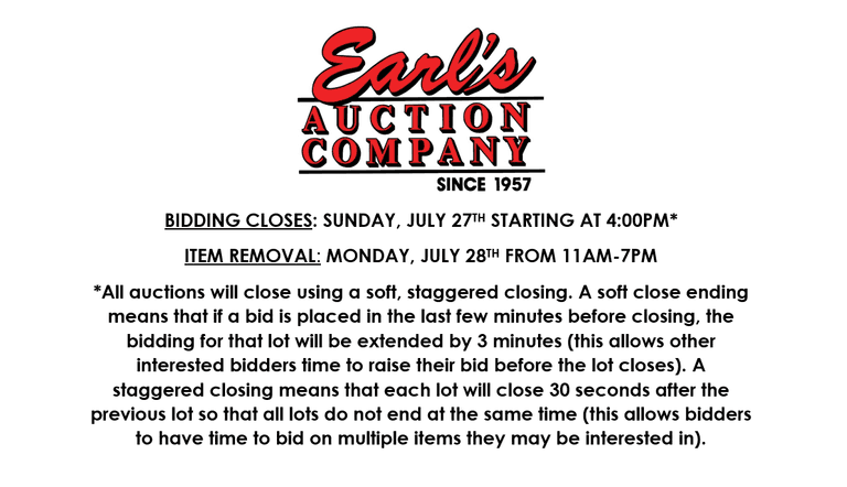 ENDS SUNDAY! ONLINE AUCTION 7/23-7/27 (GREEN)