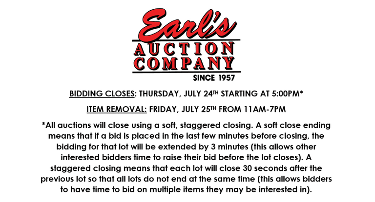 ENDS THURSDAY! ONLINE AUCTION 7/21-7/24 (RED)