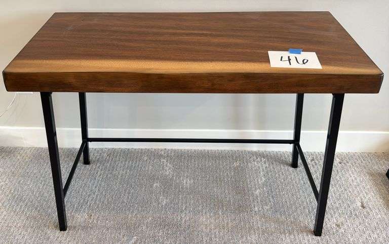 WOOD DESK W/ METAL LEGS