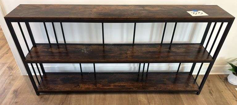 3-TIER DARK WOOD/ METAL ENTRY TABLE