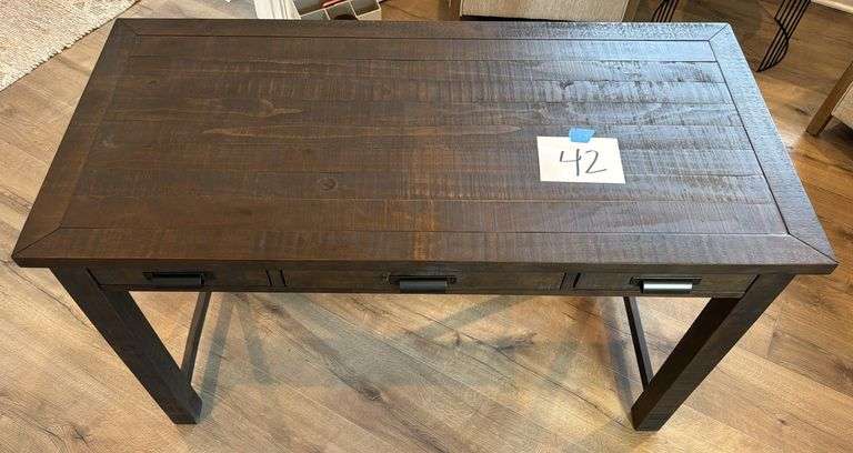 DARK WOOD 3-DRAWER DESK