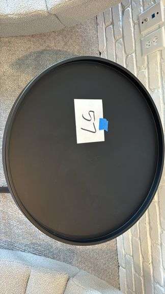ROUND BLACK METAL SIDE TABLE