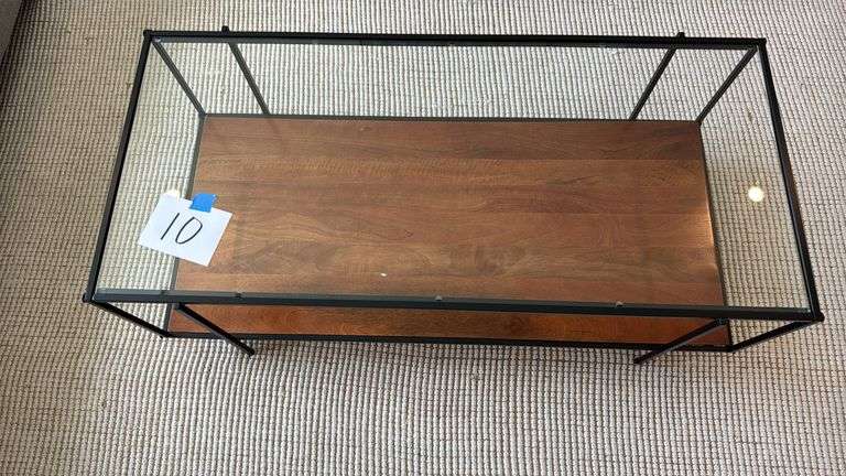 GLASS TOP COFFEE TABLE