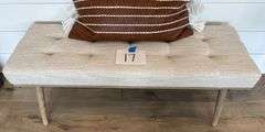 TUFTED DECOR BENCH W/ THROW PILLOW