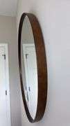 ROUND FRAMED WALL MIRROR - BROWN