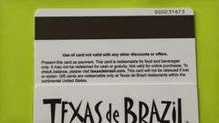(2) TEXAS DE BRAZIL $50 GIFT CARDS ($100 TOTAL VALUE)