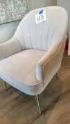 GREY ACCENT CHAIR W/ GOLD LEGS