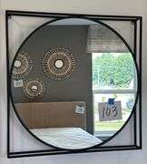 SQUARE FRAMED WALL MIRROR - BLACK