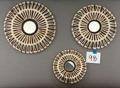 3PC MIRRORED WALL ART