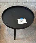 ROUND BLACK METAL SIDE TABLE