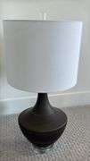 (2) METAL TABLE LAMPS W/ SHADES