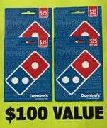 (4) DOMINO'S $25 GIFT CARDS ($100 TOTAL VALUE)