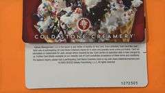 (6) COLD STONE CREAMERY $10 GIFT CARDS ($60 TOTAL VALUE)
