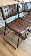 (4) BROWN PADDED BAR STOOLS