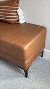 BROWN DECOR BENCH W/ THROW PILLOW
